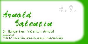 arnold valentin business card